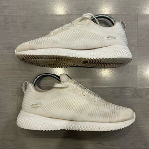Skechers BOBS Squad Tough Talk White Women's Trainers Sz 9 Natural Memory Foam
